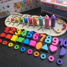 Children Wooden Toy Montessori Materials Learning Count Numbers Matching Digital Shape Match Early Education Teaching Math Toys 2024 - buy cheap