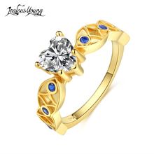 Fashion Heart Crystal Wedding Ring Yellow Gold Color AAA Cubic Zirconia Engagement Rings for Women Party Jewelry Gift anillos 2024 - buy cheap