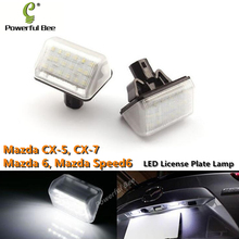 Farol de led com placa de licença, 2 peças, canbus, livre de erro, sinal branco, para mazda 6 speed6 coloridos 2024 - compre barato