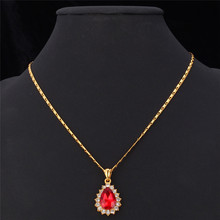 Austrian Crystal Necklaces & Pendants Vintage Gift Fashion Jewelry Elegant Gold Color Rhinestone Necklace Women P745 2024 - buy cheap