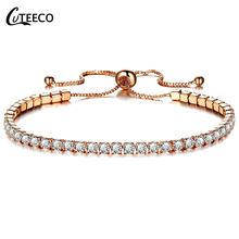 CUTEECO 2019 Hot Sale Tennis Bracelets For Women Cubic Zirconia Pull Bracelets Bangles Femme Statement Jewelry 2024 - buy cheap