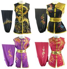 Conjunto bordado sem mangas unissex para crianças e adultos, roupa unifomrs para artes marciais, kung fu 2024 - compre barato