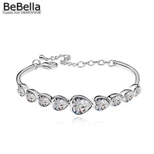 BeBella nouba-brazalete de corazón con cristales Swarovski, joyería de moda para niñas y mujeres, regalo de cumpleaños y Navidad 2024 - compra barato