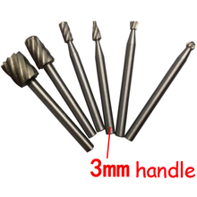6pcs/set Coarse-tooth Single-cut Rotary Files 3mm Handle Carbide Woodworking Tools DIY Grinding Engraving Cutter 2024 - buy cheap
