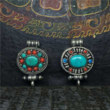 TGB047 Tibetan Prayer box Copper Inlaid Colorful Beads GAU Amulet Pendants 2024 - buy cheap
