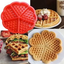 Molde de waffle em formato de coração, faça você mesmo, 5 cavidades/4 suportes de silicone, forno, assar, bolo, muffin, ferramentas de cozinha, acessórios de fornecimento 2024 - compre barato