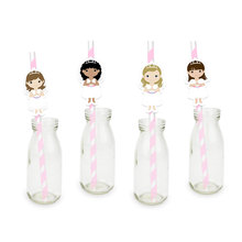 Girl First Communion Party Straw For Paper Straws Decoration Birthday Party Festive Supplies Paper Drinking Straws 24PCS 2024 - buy cheap