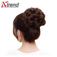 Xtrend Synthetic Curly Chignon Bun Hairpiece For Women 9 Flowers Roller Clip in Fake Hair Accessories High Temperature Fiber 2024 - buy cheap