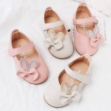 Zapatos de princesa para niña, zapatos planos de cuero para niña, pajarita, Ballet, 1 a 4, primavera 2019 2024 - compra barato