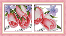 (Bigeminismo) rosas flor kit ponto cruz contagem 11ct 14ct 18ct tela impressa costura bordado DIY handmade needlework 2024 - compre barato