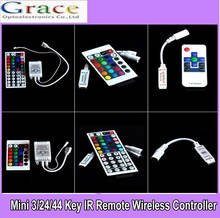 For 3528 5050 RGB LED Strip Light Mini 3/24/44 Key IR Remote Wireless Controller 2024 - buy cheap