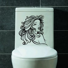 Silhouette Sexy Lady Beautiful Vinyl Wall Sticker Toilet Decal Decor 6WS0309 2024 - buy cheap