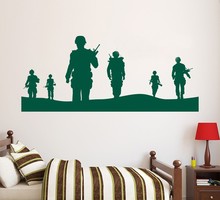 Army Solider Wall Decal Home Decor Vinyl Poster Military Army Men Wall Mural Removable Teenboys Bedroom Decor Wallpaper Y-629 2024 - buy cheap