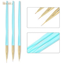 3pcs/set Blue Nail Art Acrylic Painting Brush DIY Drawing Dotting Pen For UV Gel Tips Liner Stripe Decors Manicure Tools 2024 - buy cheap