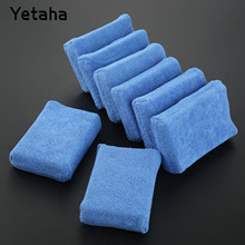 Paños de esponja para limpieza de coche, almohadillas de microfibra para pulir a mano, aplicadores de microfibra, color azul, 8 Uds. 2024 - compra barato