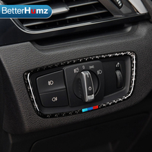 Botones de interruptor de Faro de fibra de carbono para interior de coche, pegatinas de cubierta de marco, estilo de coche para BMW F48 X1 2016-2018, accesorios 2024 - compra barato