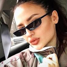 Rectangle Sunglasses Women Luxury Designer Small Narrow Glasses Classic Brand Shades Female Male Retro Black Red Sunglasses 90s 2024 - buy cheap