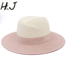 Fashion Summer Women Men Straw Sun Hat Elegant Lady Wide Brim Panama Hat Gentleman Godfather Fedora sunbonnet Hat Beach Cap 2024 - buy cheap