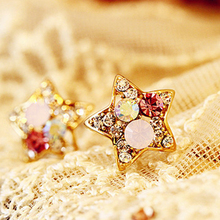 Fashion Full Rhinestone Five-pointed Star Shaped Colorful Crystal Stud Earrings for Women Jewelry    4ED395 2024 - buy cheap