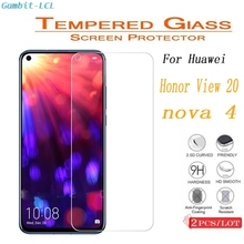 2 piezas de vidrio templado para HUAWEI Honor View 20 6,4 "V20 Protector de pantalla 2.5D 9H en el teléfono película de vidrio Protector para nova 4 2024 - compra barato