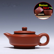 Conjunto de bule de chá kung fu 150ml, bule de chá chinês de argila, conjuntos de bule de chá zisha de cerâmica artesanal, chaleira de porcelana bônus 3 copos, venda imperdível 2024 - compre barato