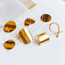 KC-pendientes de tuerca chapados en oro para mujer y niña, accesorios de joyería, componente, Material hecho a mano, 4 Uds. 2024 - compra barato