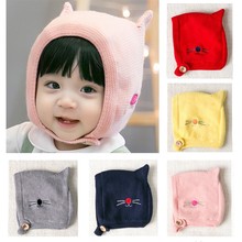 Toddler Infant Baby Girls Boys Knitted Hats 3-24months Baby Cute Cat Hats Caps Baby Hat Cotton Beanie Cap 2024 - buy cheap
