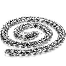 New Arrival Casual Men Necklaces Silver Color Stainless Steel Braided Chain Necklaces 55cm*8mm biker men punk chain necklace 2024 - buy cheap