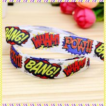 5/8'' Free shipping Fold Elastic FOE pow bang printed headband headwear hair band diy decoration wholesale OEM B1051 2024 - buy cheap