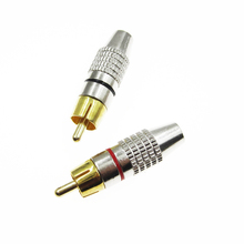 2pcs RCA Plug Audio Video Locking Cable Connector Gold Plated 2024 - buy cheap