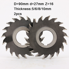 high speed steel wood cutter 2pcs 90*5*6*8*10 straight tooth mill three blade cutter metal milling cutter 2024 - buy cheap