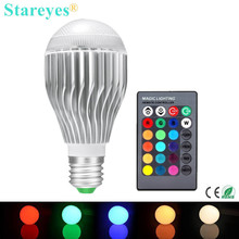1 Piece of RGB led lighting Colorful E27 9W RGB LED lamp globe bulb light Wireless 24 key Remote Controller 2024 - buy cheap