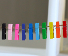 100pcs/lot Random Mini Colored Spring Wood Clips Clothes Photo Paper Peg Pin Clothespin Craft Clips Party Decoration MQ 001 2024 - buy cheap