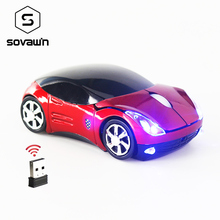 SOVAWIN LED Wireless Mouse Car Shape Mini Mouse 1200 DPI 2.4G USB Receiver Gaming Optical Electronic Mice For Laptop Computer PC 2024 - buy cheap