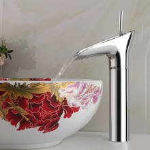 Chrome Brass Faucet Bathroom Basin Mixer Tap Single Handle Waterfall Torneira Hot and Cold Taps 1129C 2024 - buy cheap