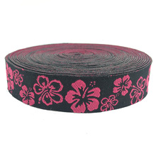 Hot! 5/8"16mm Rose Red Flower 100% polyester Cartoon Woven Jacquard Ribbon For DIY Accessories Headwear Or DIY Dog Collar 2024 - buy cheap