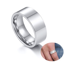 Mling 2019 минималистское кольцо для мужчин 8 мм стальные кольца для женщин на заказ высокополированное обручальное кольцо из нержавеющей стали пара колец ювелирные изделия 2024 - купить недорого
