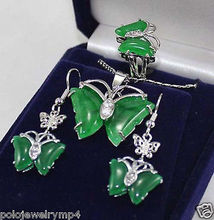 Venda quente @> jóias com pingente de pedras naturais verde de borboleta, colar, brincos, conjunto de relógio, atacado, quartzo s-br 2024 - compre barato