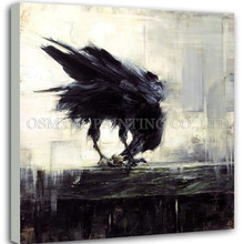 Professional Artist Hand-painted High Quality Abstract Crow Eating Oil Painting Abstract Black Art Picture for Living Room 2024 - buy cheap