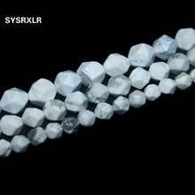 Faceted Howlite White Turquoises Natural Stone Beads Round Spacer  Beads For Jewelry Making Diy Bracelet Necklace 6/8/10 MM 2024 - buy cheap