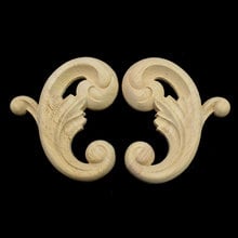 9X7.5CM Vintage Wood Carved Decal Corner Onlay Applique Frame Furniture Wall Unpainted for Home Cabinet Door Decor Crafts 2024 - buy cheap