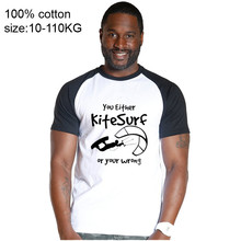 Kiteboarding Kitesurf T de Manga Curta Camisa Adulto Único T Shirt 100% Algodão O Pescoço Camisa Dos Homens T Para A Equipe 2024 - compre barato