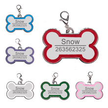 New Bone Pawfect New Free engraving Dog tag collar Stainless steel ID tag name telephone Pet Dog Charm accessories colorful 2024 - buy cheap