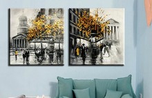 Modern fashion abstract oil  painting on canvas Hand painted paris street   paintings NO frame 2024 - buy cheap