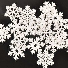30pcs 35mm Mixed Christmas Snowflake Pattern Wood Slices For Home Decoration Accessories White Wooden DIY Crafts Scrapbook M1782 2024 - buy cheap
