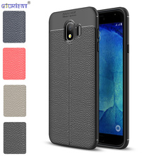 Capa protetora para smartphone, proteção amortecedora de silicone macio, à prova de choque, material de couro, para samsung galaxy j4 2018 2024 - compre barato