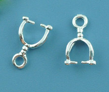 Pingente de cobre bails clips & pingente fechos banhado a prata 12mm (4/8 ") x 7mm (2/8"), 2 peças novo 2024 - compre barato