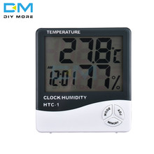 Termómetro Digital LCD HTC-1, higrómetro, estación meteorológica, temperatura, humedad, despertador de escritorio 2024 - compra barato