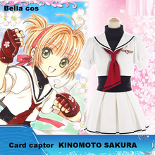 Traje de cosplay kinomoto, cartas transparentes, fantasia de kimono, vestido de empregada, carnaval, anime expro, roupas com asas 2024 - compre barato