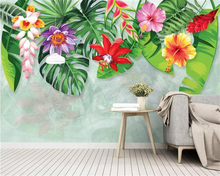 Beibehang-papel tapiz pintado a mano de Mural personalizado, pintura de hoja de plátano, flor, papeles tapiz decoración del hogar, papel de pared 2024 - compra barato